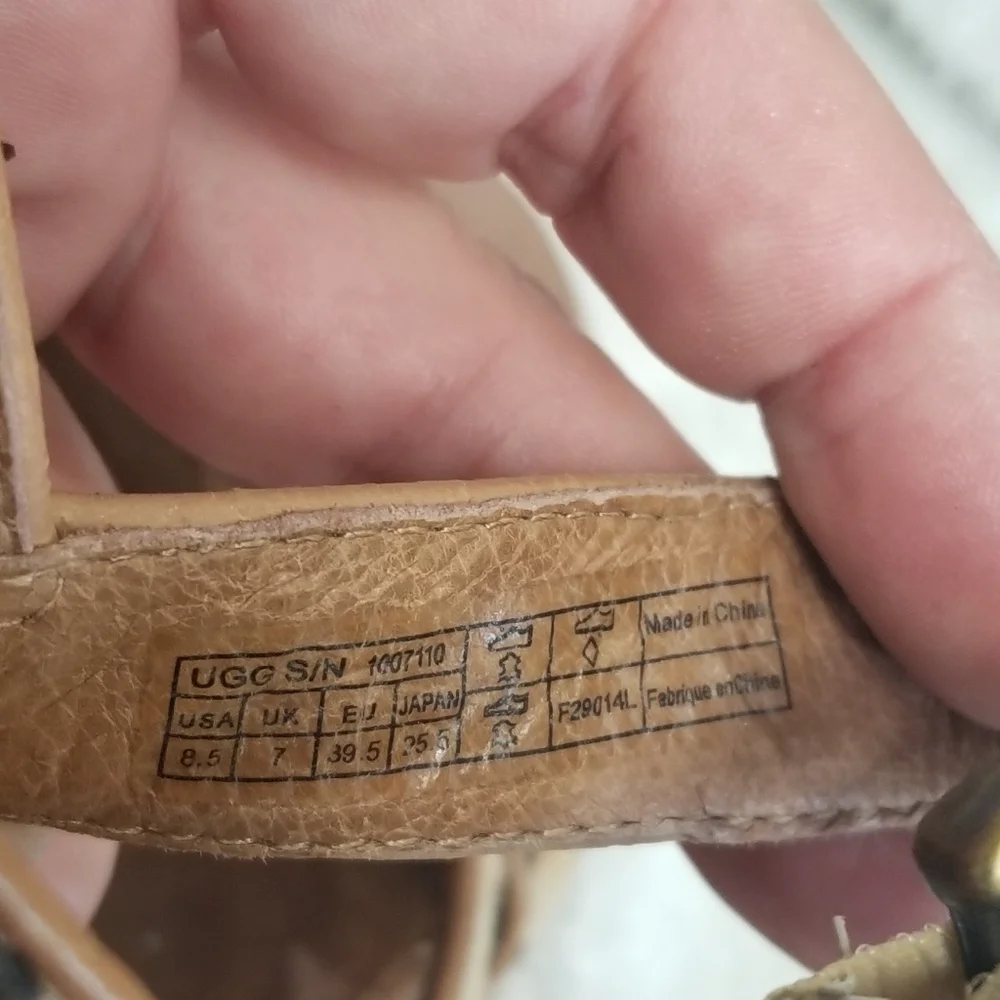 UGG Calf Hair Leopard/Cheetah Jazmine Sandal Wedge Espidrille Heels - Picture 7 of 11